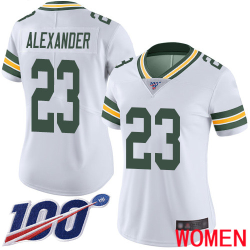 Green Bay Packers Limited White Women #23 Alexander Jaire Road Jersey Nike NFL 100th Season Vapor Untouchable->green bay packers->NFL Jersey